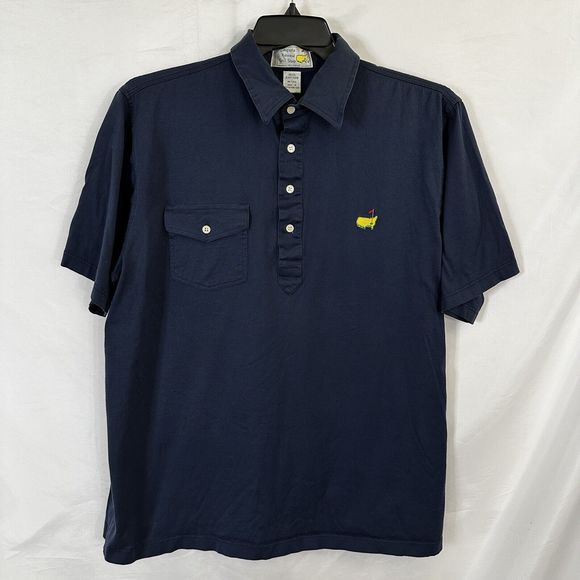 Vintage 80s The Masters Augusta National Golf Shop Mens XL Polo Shirt Blue - Picture 1 of 4